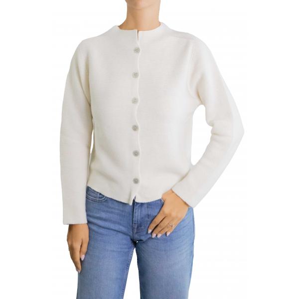 Cardigan bordo con diamantini 